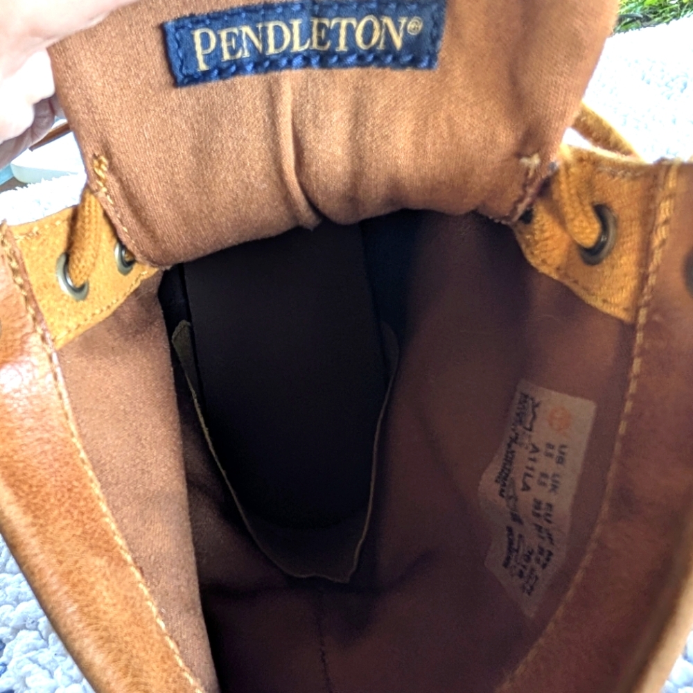 Timberland x Pendleton Women's Bramhall Boots Size 8.5 Plaid Top /Brown Leather - Picture 13 of 13